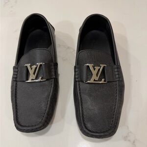 Authentic Men's Black Louis Vuitton Designer Monte Carlo Loafers